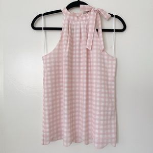 Maison Jules pink gingham halter blouse